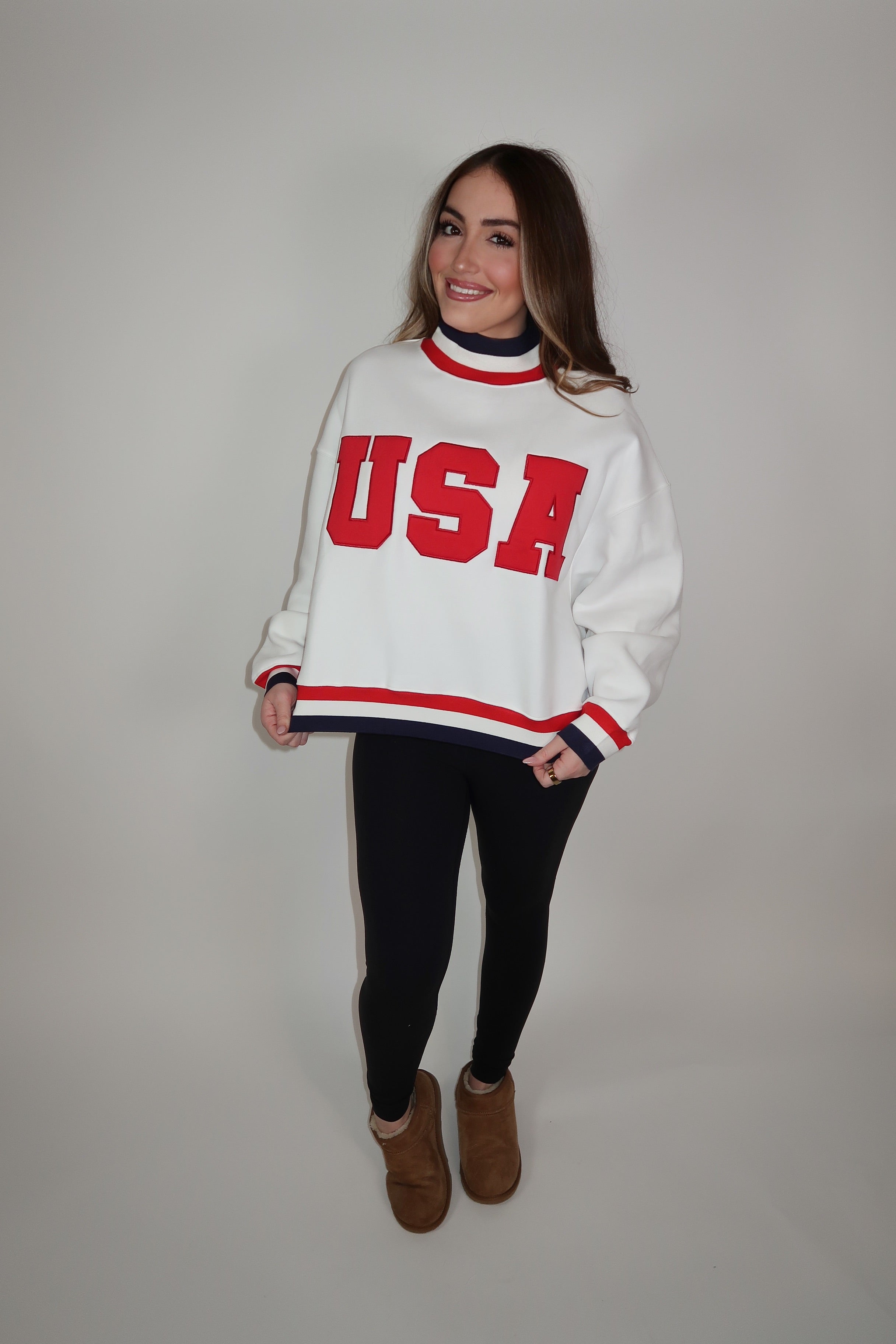 USA Mockneck- White