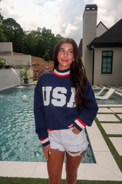 USA Mockneck- Navy
