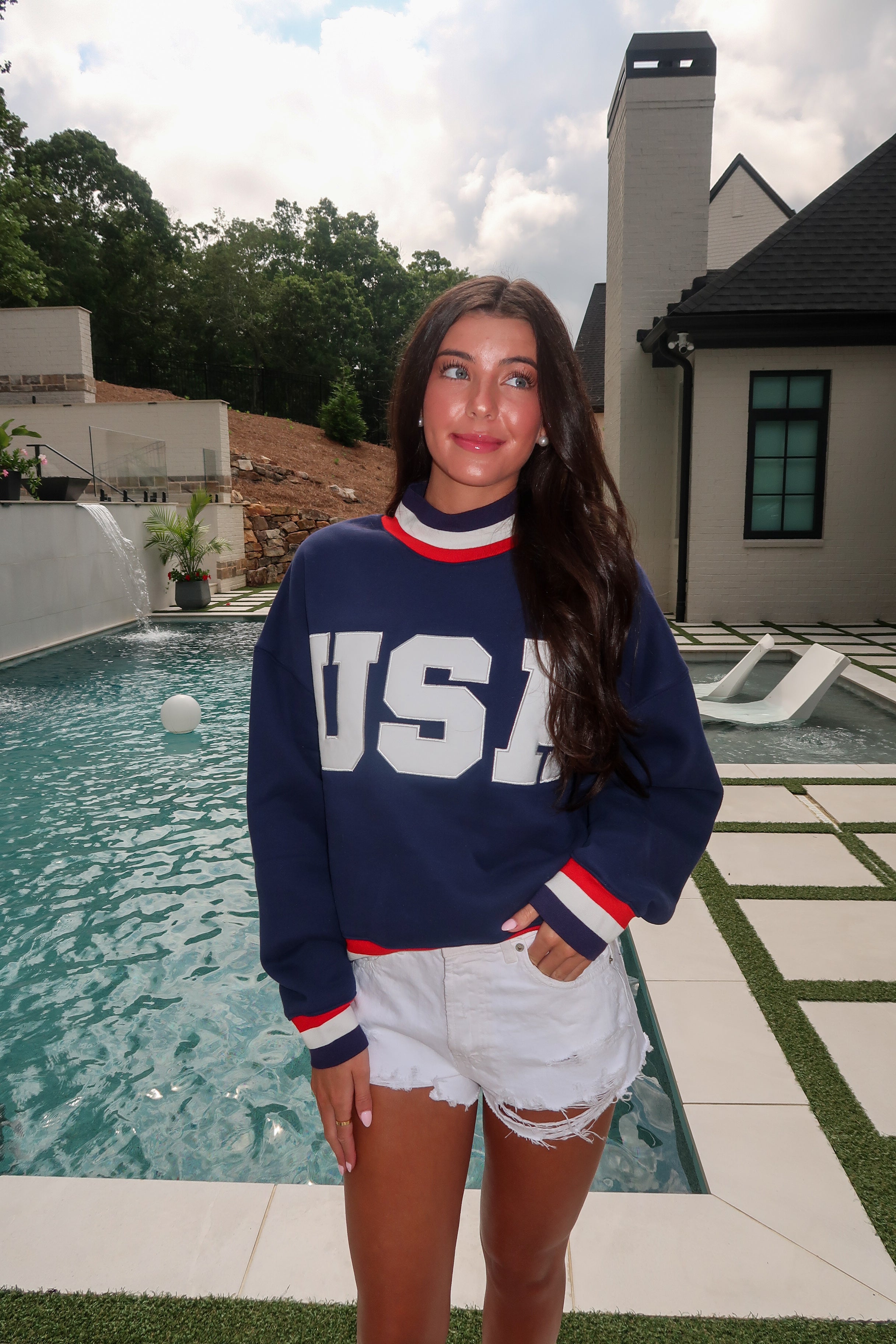 USA Mockneck- Navy