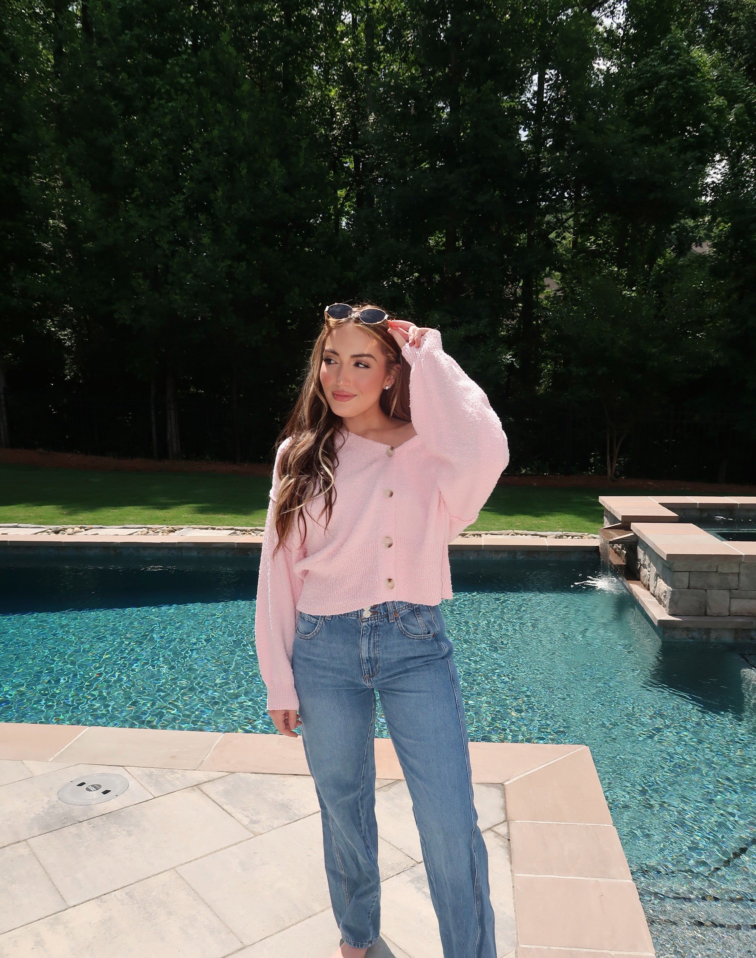 Tatum Oversized Knit Sweater- Light Pink