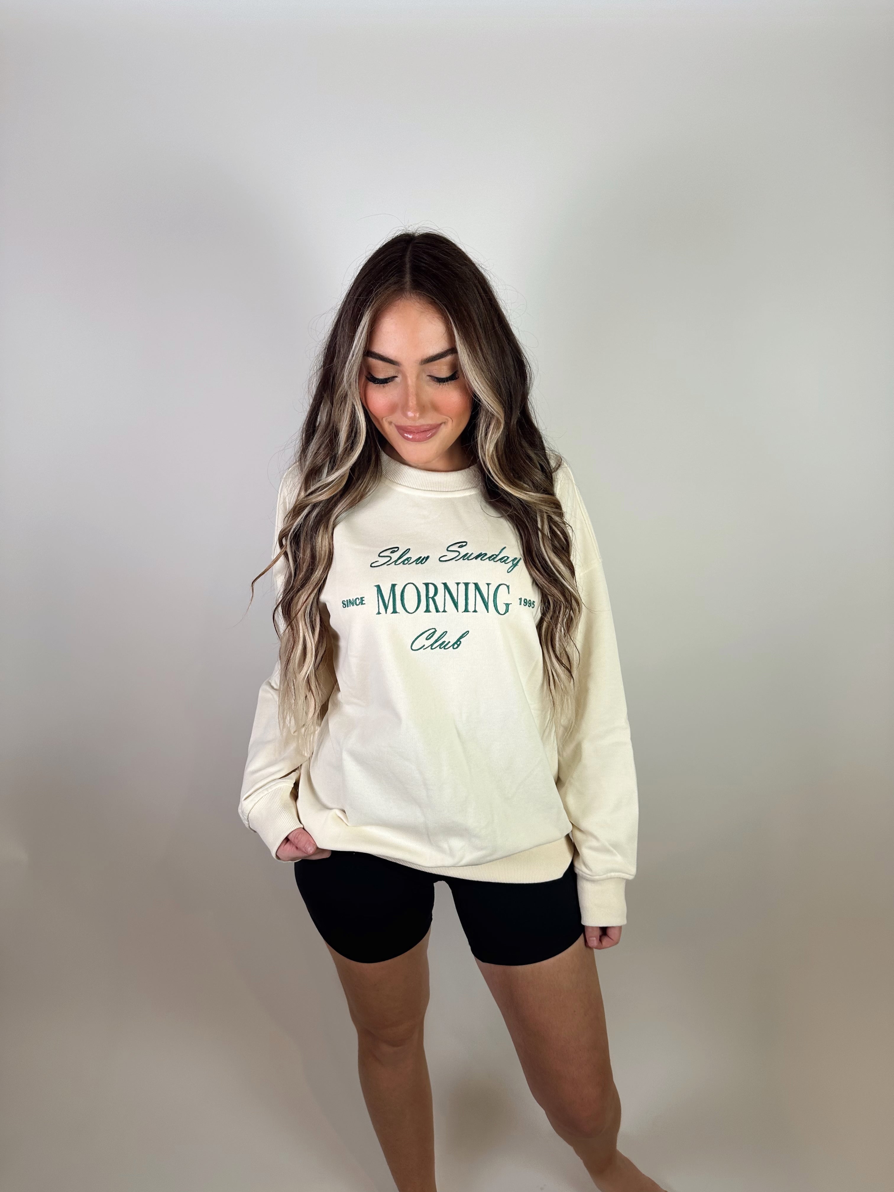 Slow Sunday Crew Neck- Cream