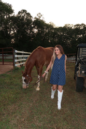 Auden Detailed Denim Dress- Dark Denim