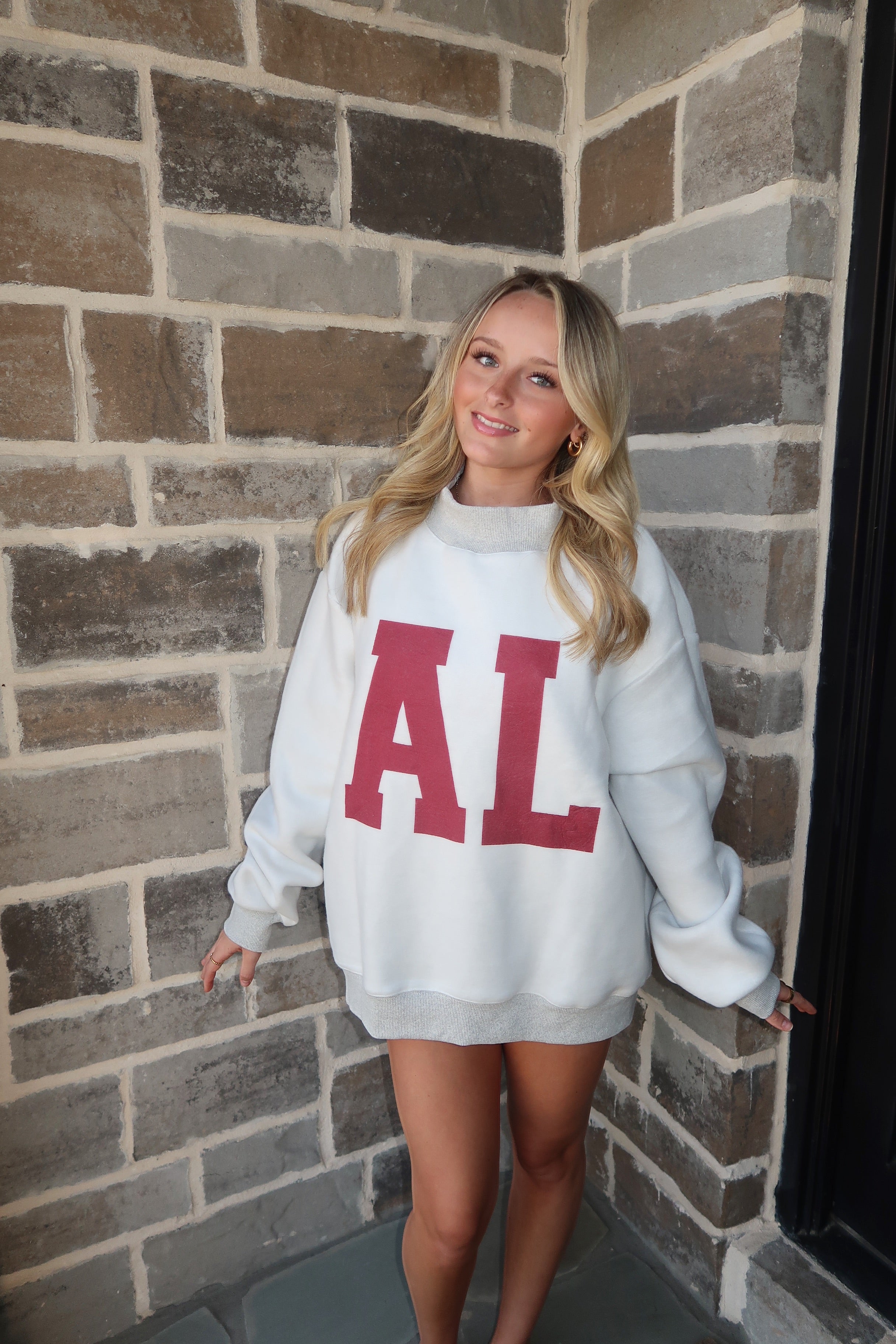 Alabama Reversible Mockneck Sweatshirt- Grey