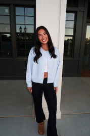 Briar Button Up Cardigan- Baby Blue