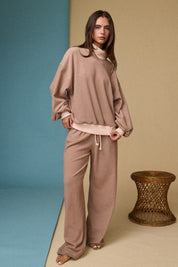 Hazel Mockneck Stripe Set- Rust