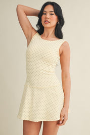 Banana Split Athletic Mini Dress- Yellow/Brown