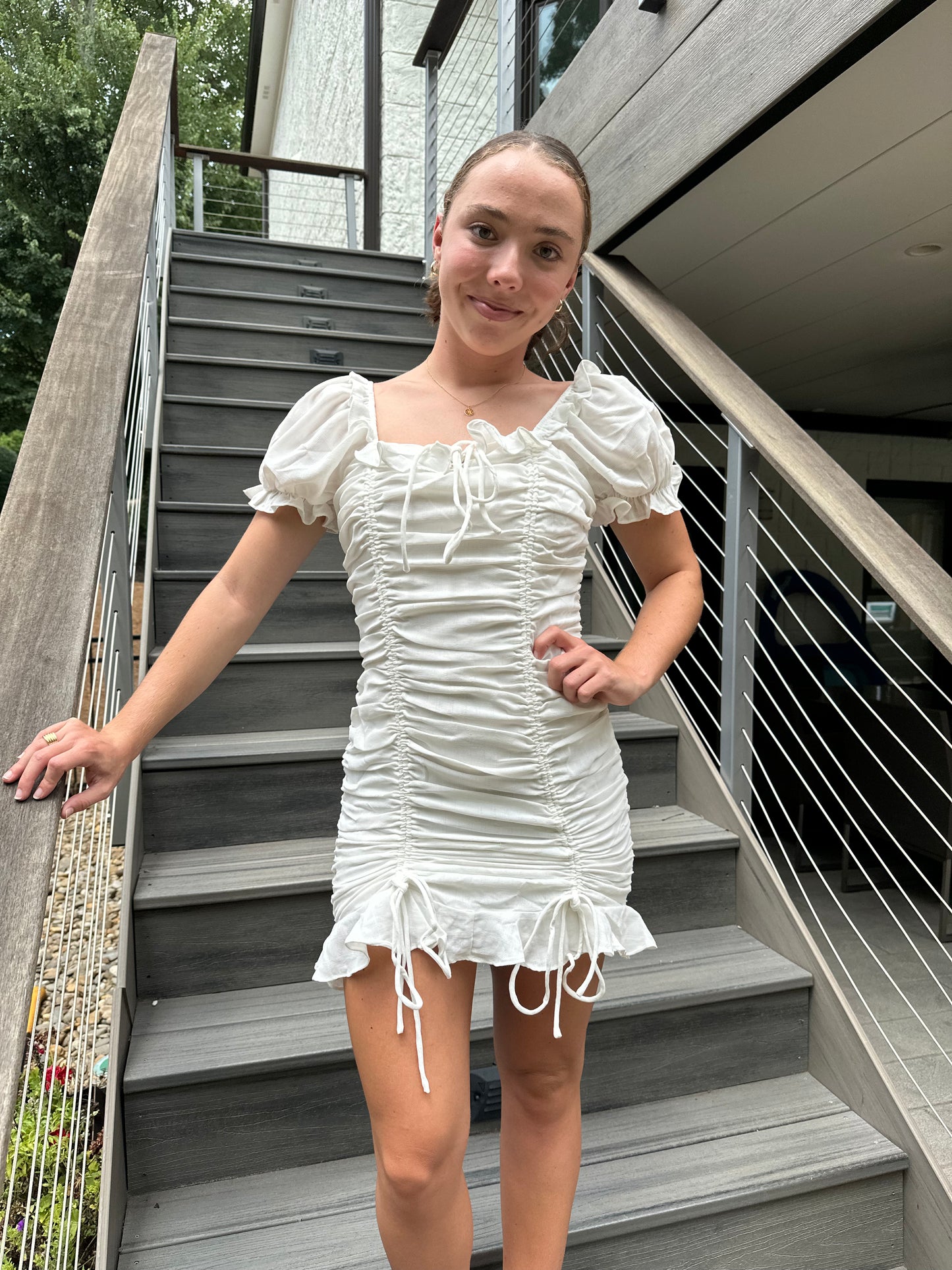 Maria Puff Sleeve Mini Dress
